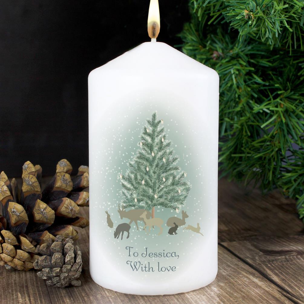 Personalised A Winter's Night Pillar Candle Extra Image 2